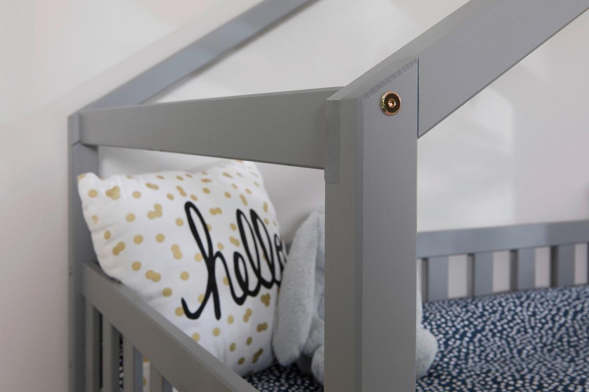 Hausbett Lou Hellgrau B: 140 Cm - Hellgrau/Naturfarben, MODERN, Holz (140/200cm) - MID.YOU