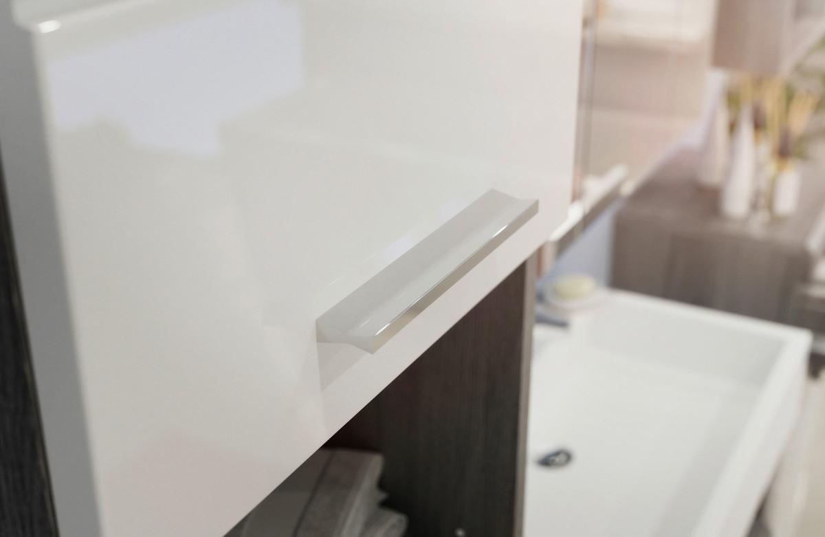 Badezimmer Scout - Weiß Hochglanz/Grau, MODERN, Holzwerkstoff (134cm) - MID.YOU