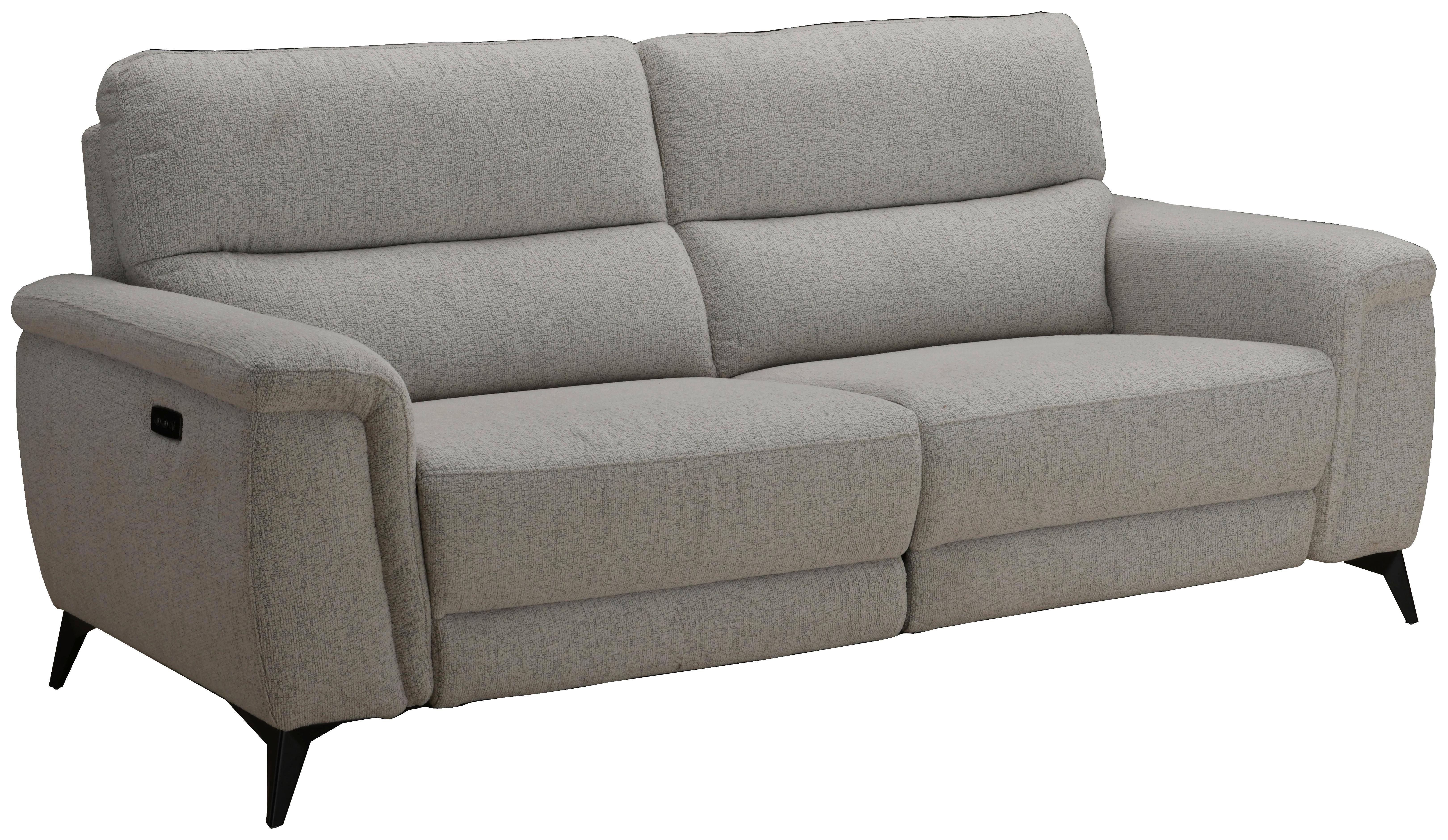 3-Sitzer-Sofa + Relaxfunktion Padua Beige B: 215 cm - Beige/Silberfarben, MODERN, Holz/Textil (215/96/97cm)