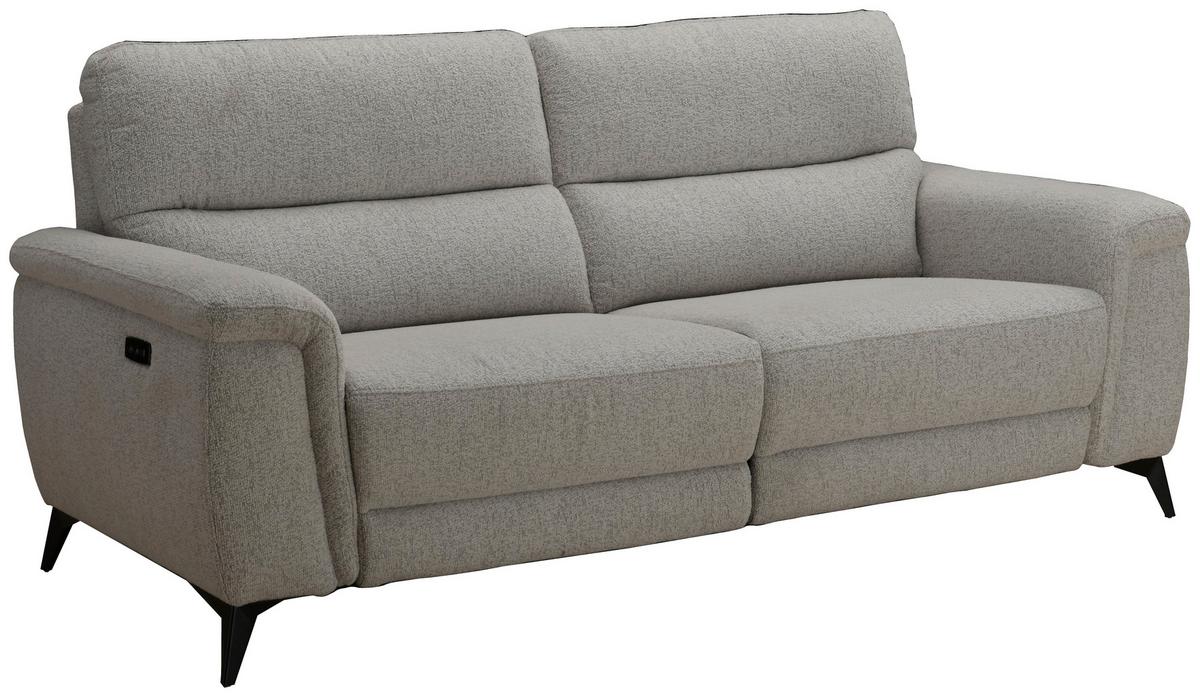 3-sitzer-sofa + Relaxfunktion Padua Beige B: 215 Cm - Beige/Silberfarben, MODERN, Holz/Textil (215/96/97cm)