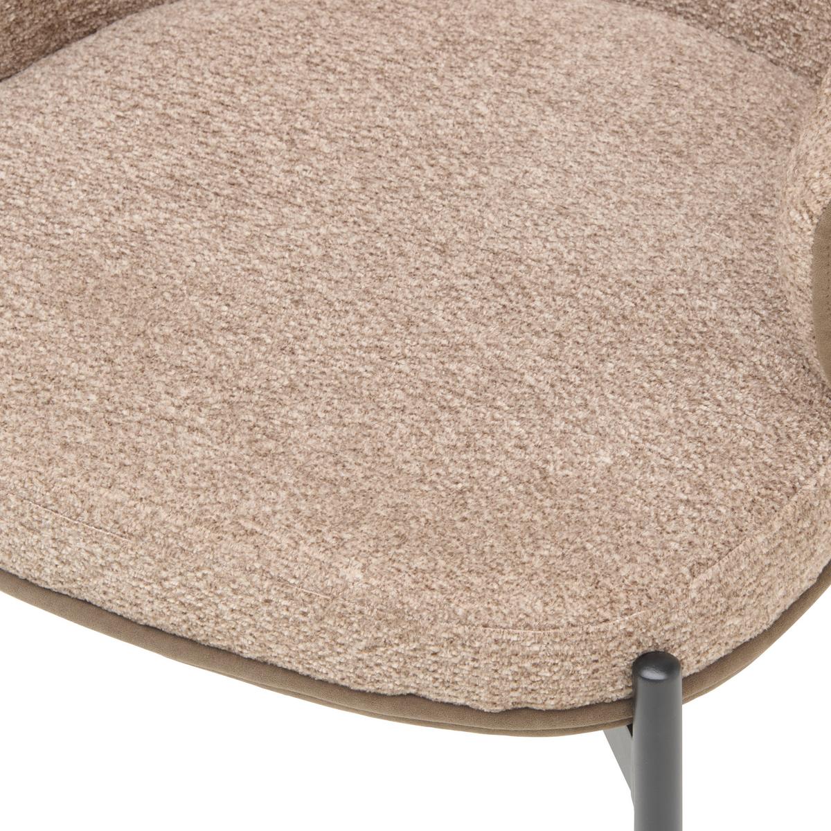 Armehnstuhl Cara Textil Braun B : 56 Cm - Schwarz/Braun, MODERN, Textil/Metall (56/76,5/57,5cm) - MID.YOU