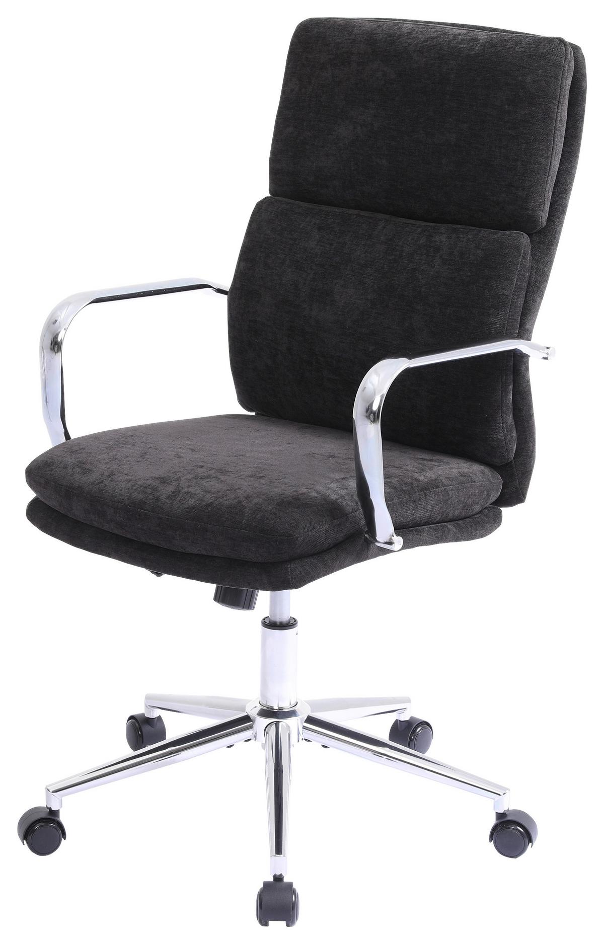 Drehstuhl Verona Schwarz B: 56 cm - Chromfarben/Schwarz, MODERN, Holz/Kunststoff (56/100-110/65,5cm) - Livetastic