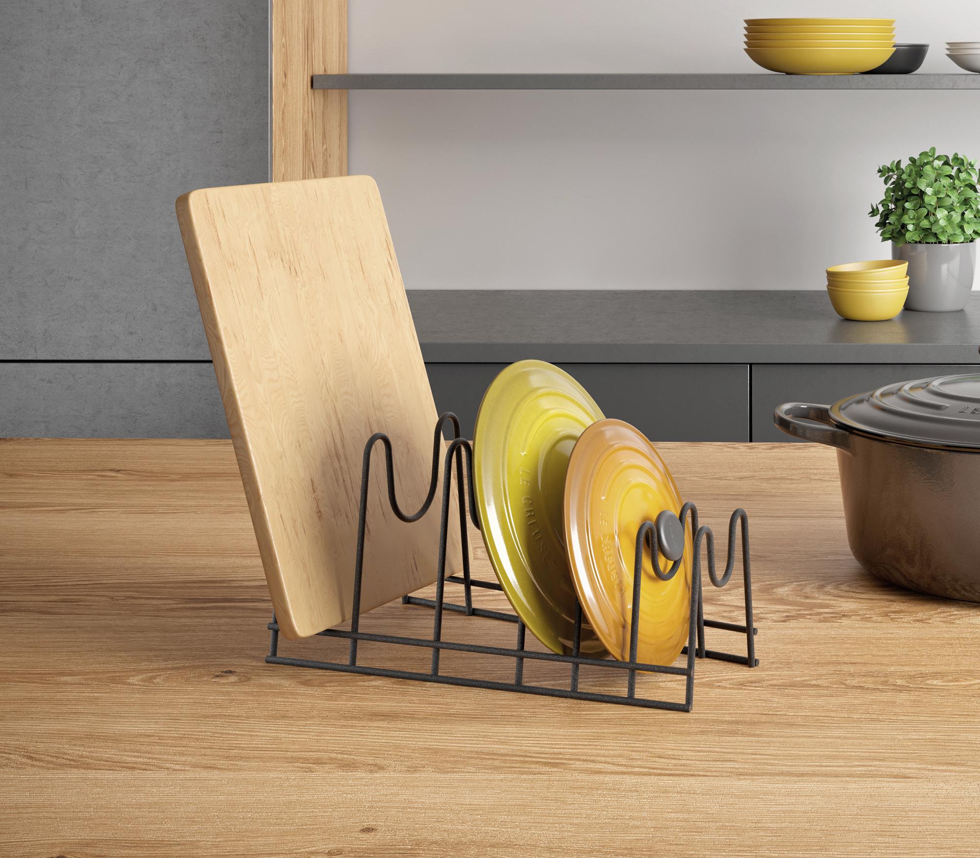 Deckelhalter Lido Lava für 6 Topfdeckel, Schwarz