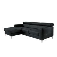 Ecksofa Mit Schlaffunktion Sammy Schwarz - Chromfarben/Schwarz, Design, Textil (169/226cm) - Livetastic