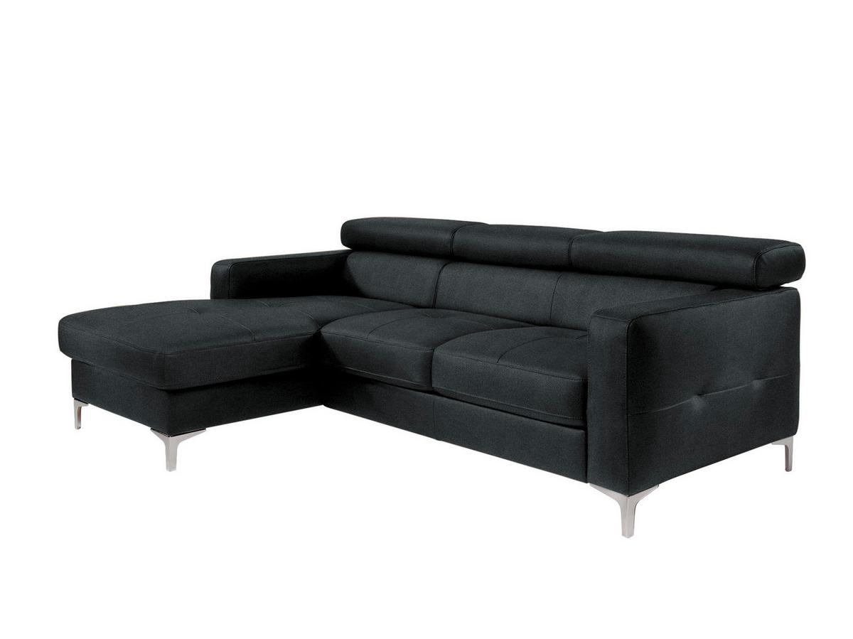 Ecksofa Mit Schlaffunktion Sammy Schwarz - Chromfarben/Schwarz, Design, Textil (169/226cm) - Livetastic
