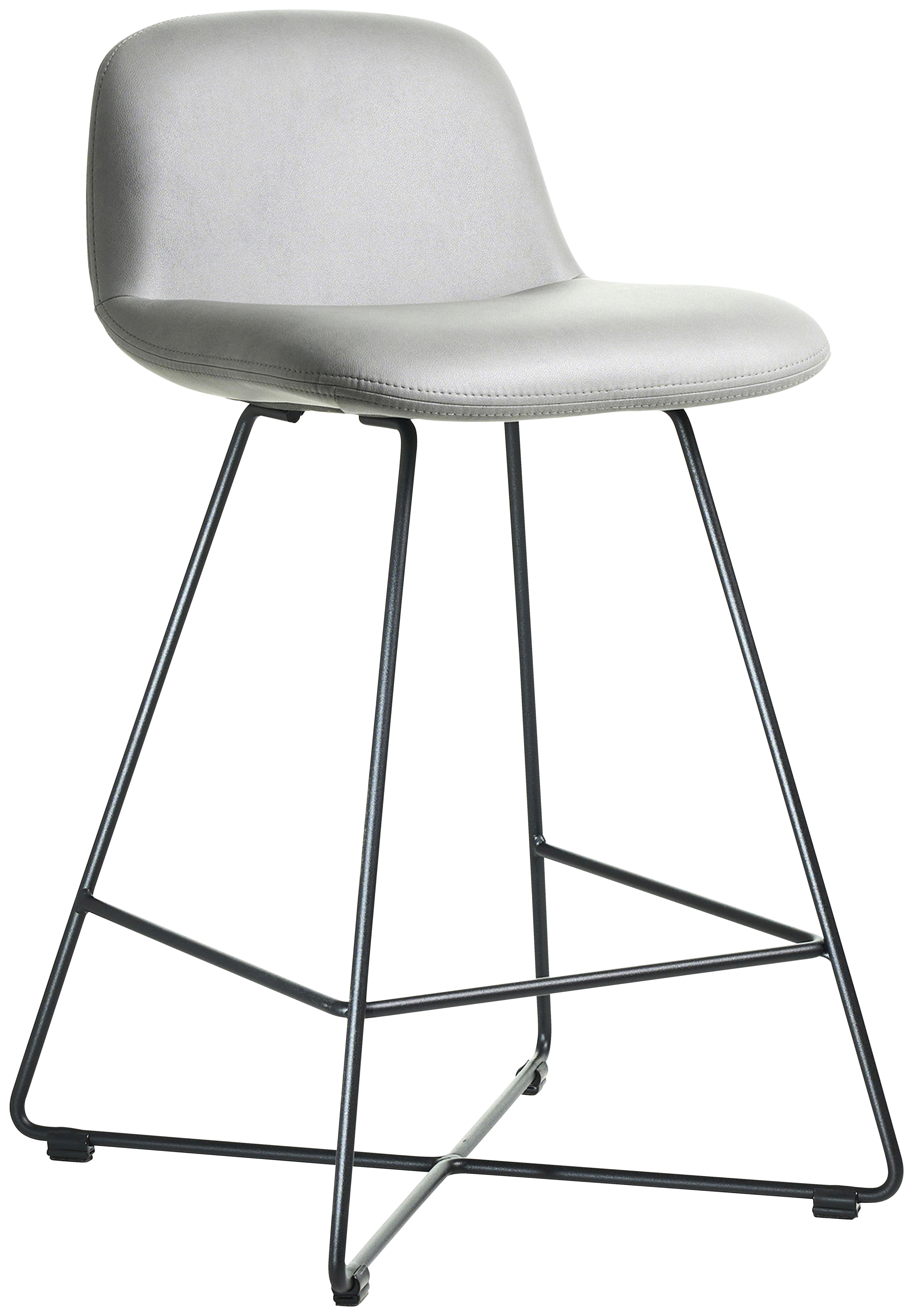 BAROVÁ STOLIČKA CROSS-CHB - čierna/svetlosivá, Basics, kov/textil (50/85/48cm) - Celina Home