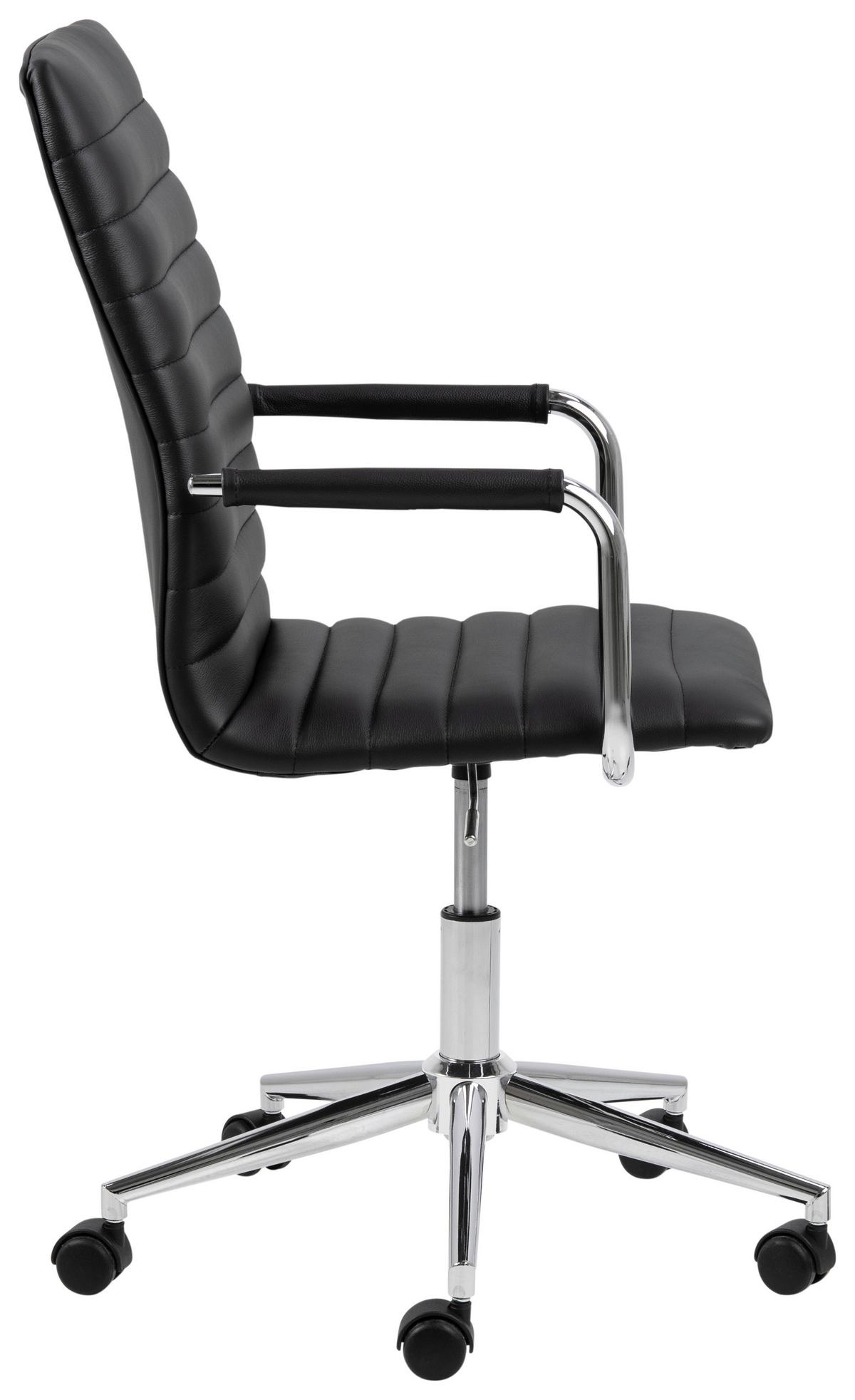 Drehstuhl Winslow - Chromfarben/Schwarz, MODERN, Leder/Kunststoff (51/103/58cm) - MID.YOU