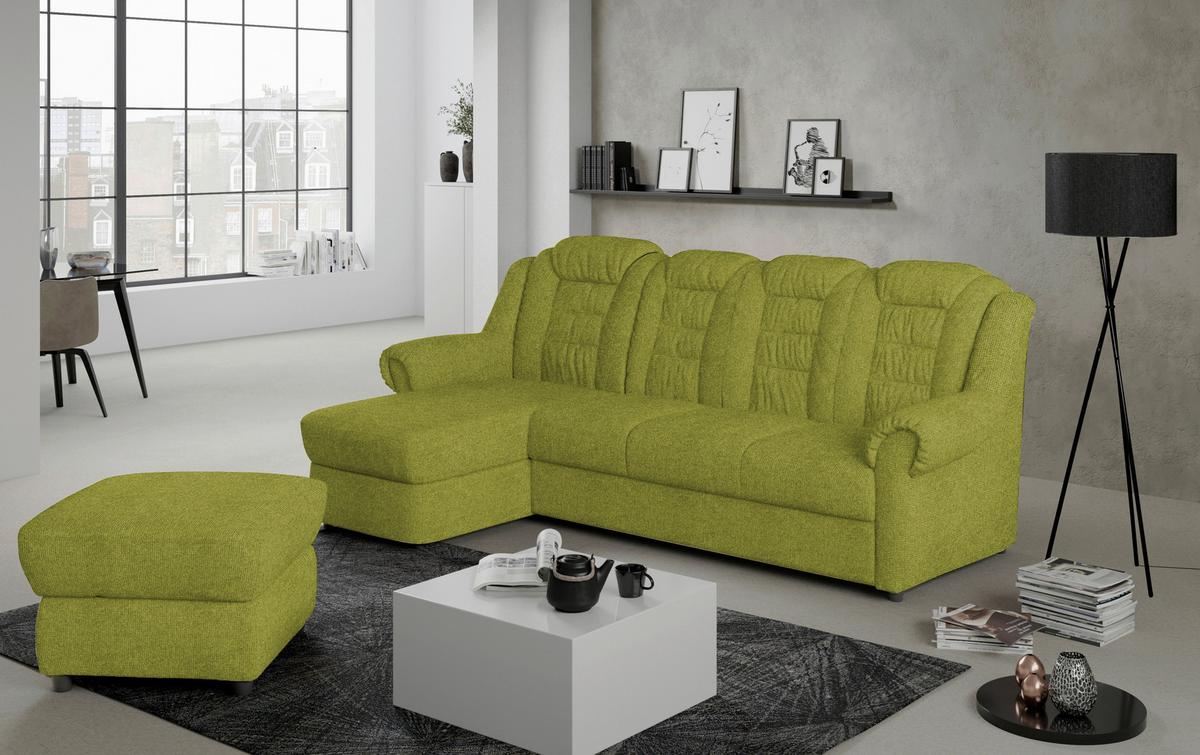 Ecksofa Boston Grün Chenille - Schwarz/Grün, KONVENTIONELL, Textil (165/262cm) - Livetastic