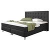 Boxspringbett 180x200 cm Köln Plus - Anthrazit/Silberfarben, KONVENTIONELL, Textil (180/115/210cm) - MID.YOU