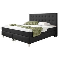 Boxspringbett 180x200 cm Köln Plus - Anthrazit/Silberfarben, KONVENTIONELL, Textil (180/115/210cm) - MID.YOU