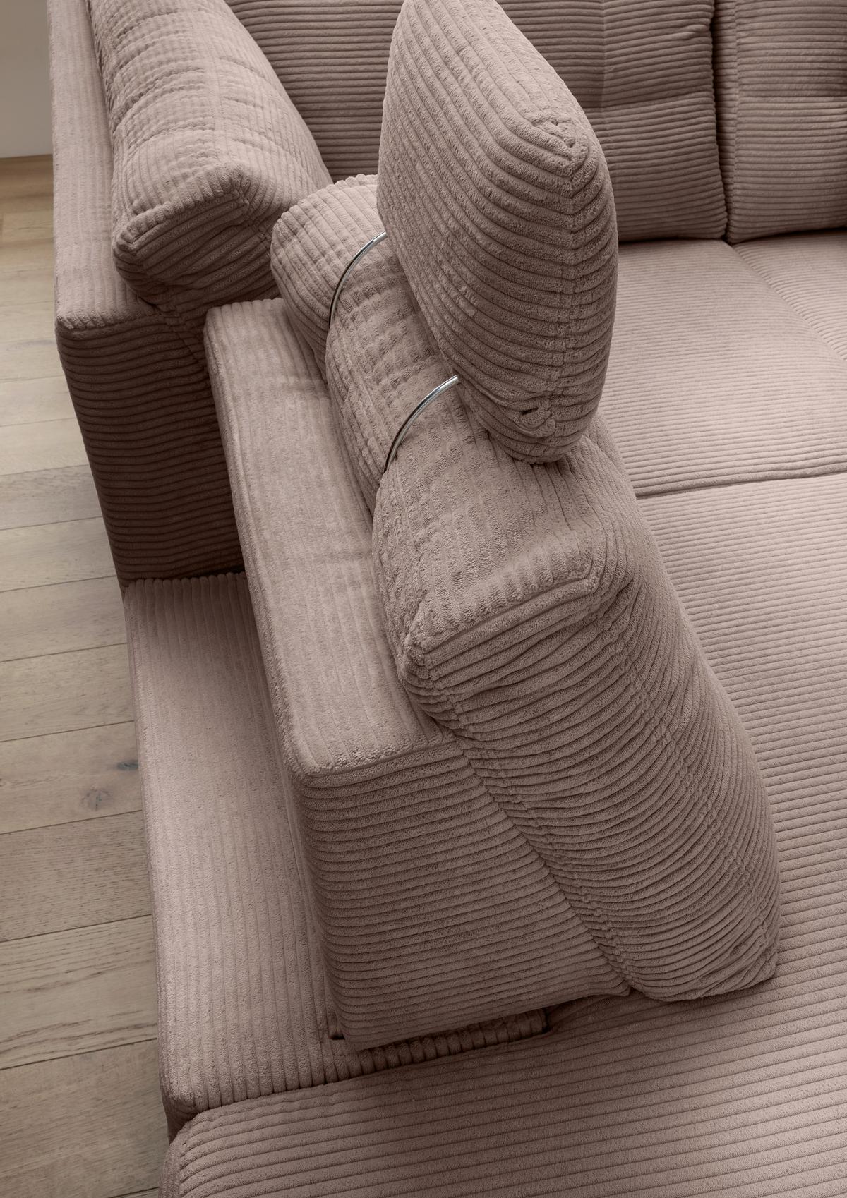 Ecksofa Brizzini Goldfarben S: 206x274 Cm - Graubraun/Naturfarben, MODERN, Textil (206/274cm) - Livetastic