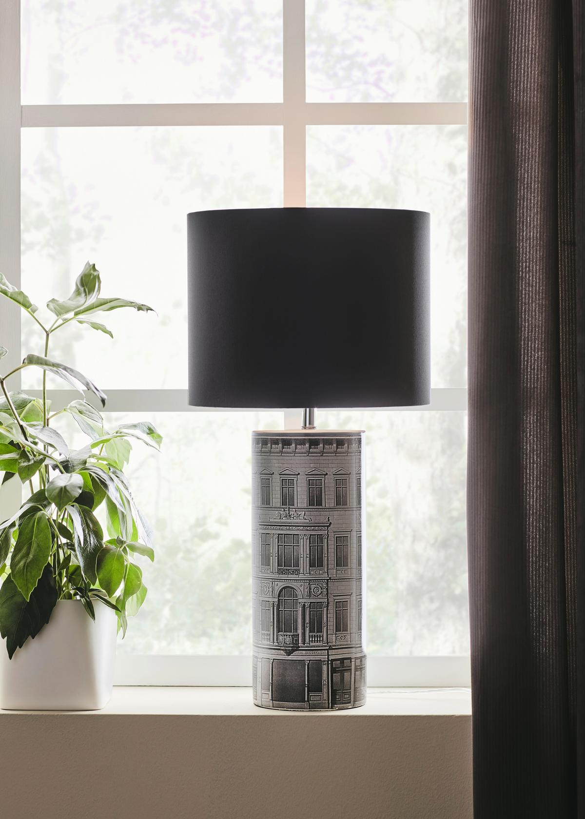 Tischleuchte Grau, Schwarz, 60w - Schwarz/Grau, Basics, Keramik/Textil (34/64cm) - Markslöjd