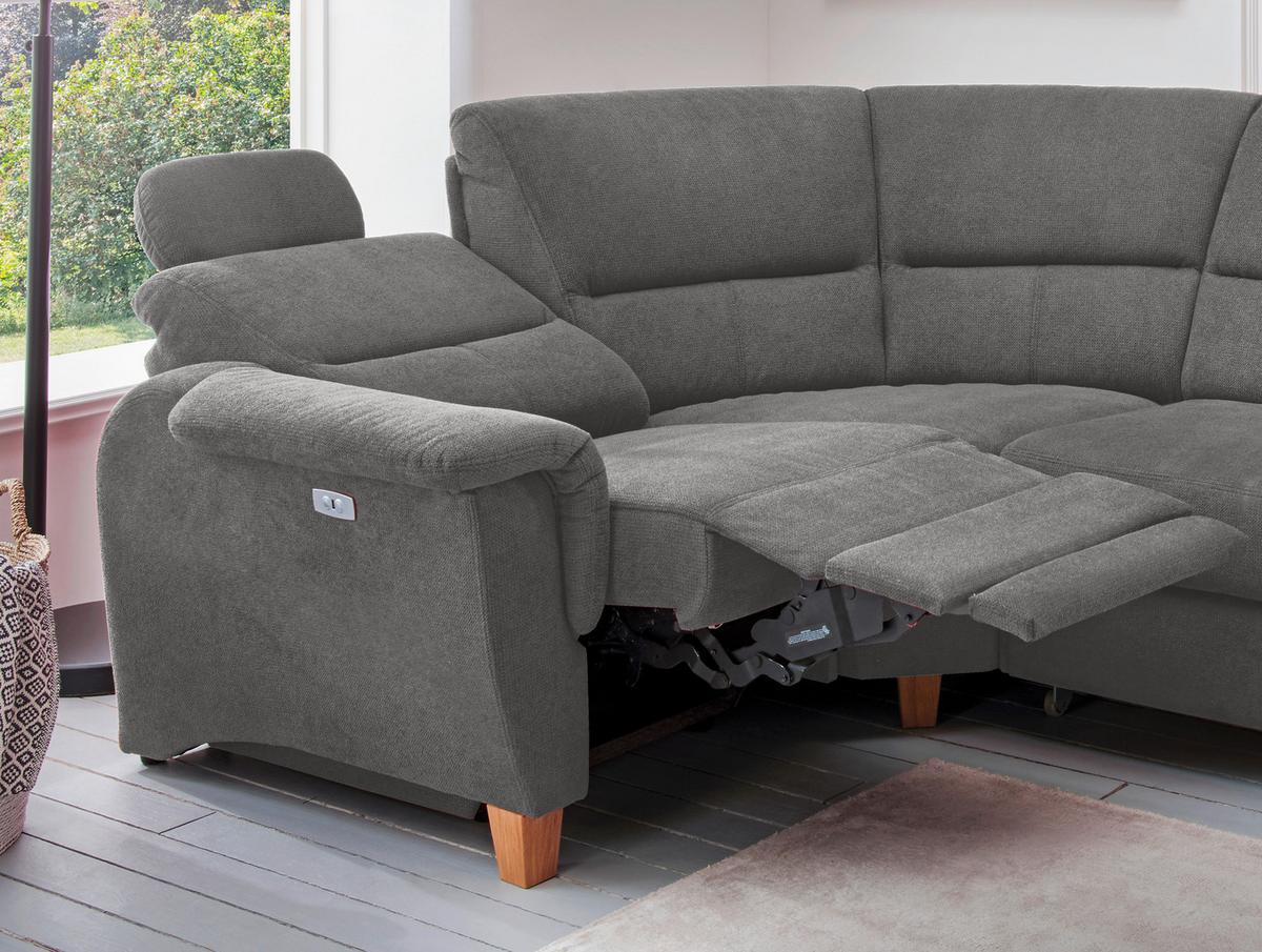 Ecksofa Parole Dunkelgrau S:241/238 cm - Wildeiche/Dunkelgrau, KONVENTIONELL, Textil (241/238cm) - Livetastic