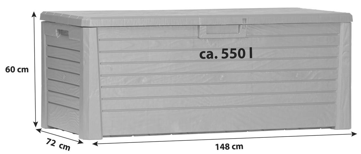 Kissenbox Wasserdicht Woody 148x60x72 cm, 550 L Braun - Braun, MODERN, Kunststoff (148/60/72cm)