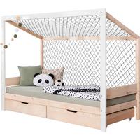 Bodenbett Mit Matratze 90x200 Cm Naturfarben/weiß - Naturfarben/Weiß, MODERN, Holz/Textil (90/200cm) - MID.YOU