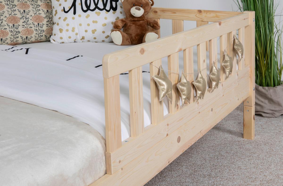 Bodenbett 140/200 cm Naturfar. inkl. Matratzen und Zusatzbett - Naturfarben, MODERN, Holz/Textil (140/200cm) - MID.YOU