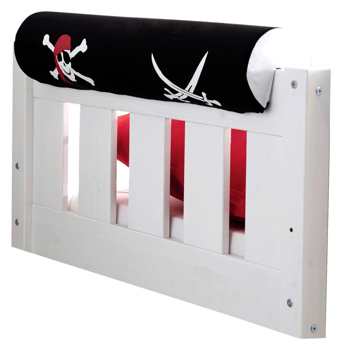Válcový anatomický polštář Pirát - bílá/černá, Konvenční, textil (16,5/79cm) - MID.YOU