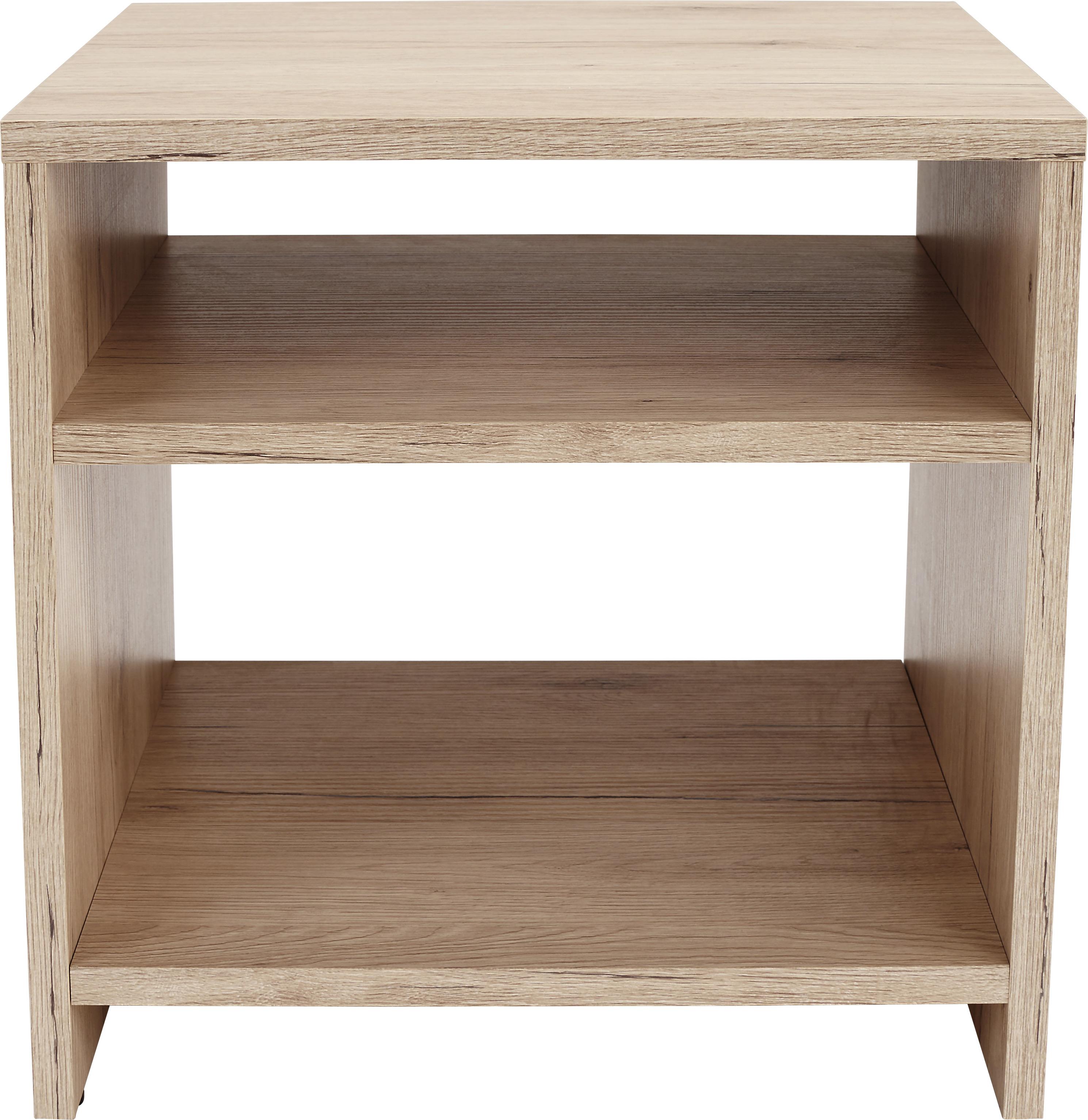 Beistelltisch 2 Ablagefächer Luca, San Remo Eiche Dekor - Eichefarben, MODERN, Holzwerkstoff (40/40/37cm)
