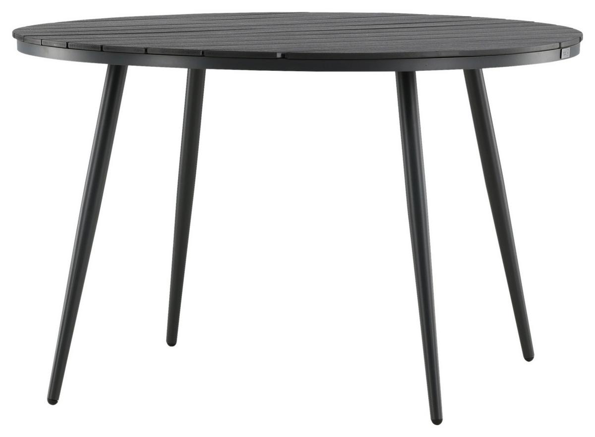 Gartentisch Break Aluminium D: 120cm - Schwarz, KONVENTIONELL, Kunststoff/Metall (120/74cm) - Gardenson