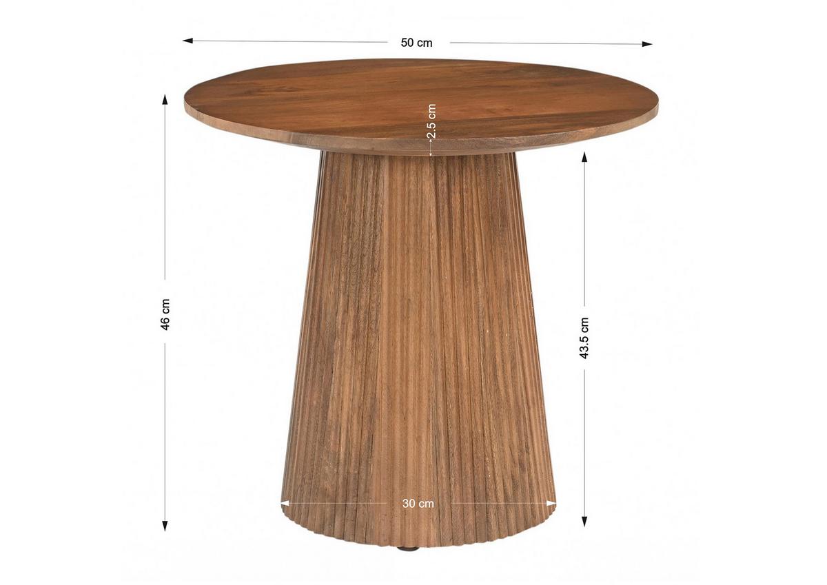 Beistelltisch Naturfarben B: 50 cm - Naturfarben, Design, Holz (50/50/46cm) - MID.YOU