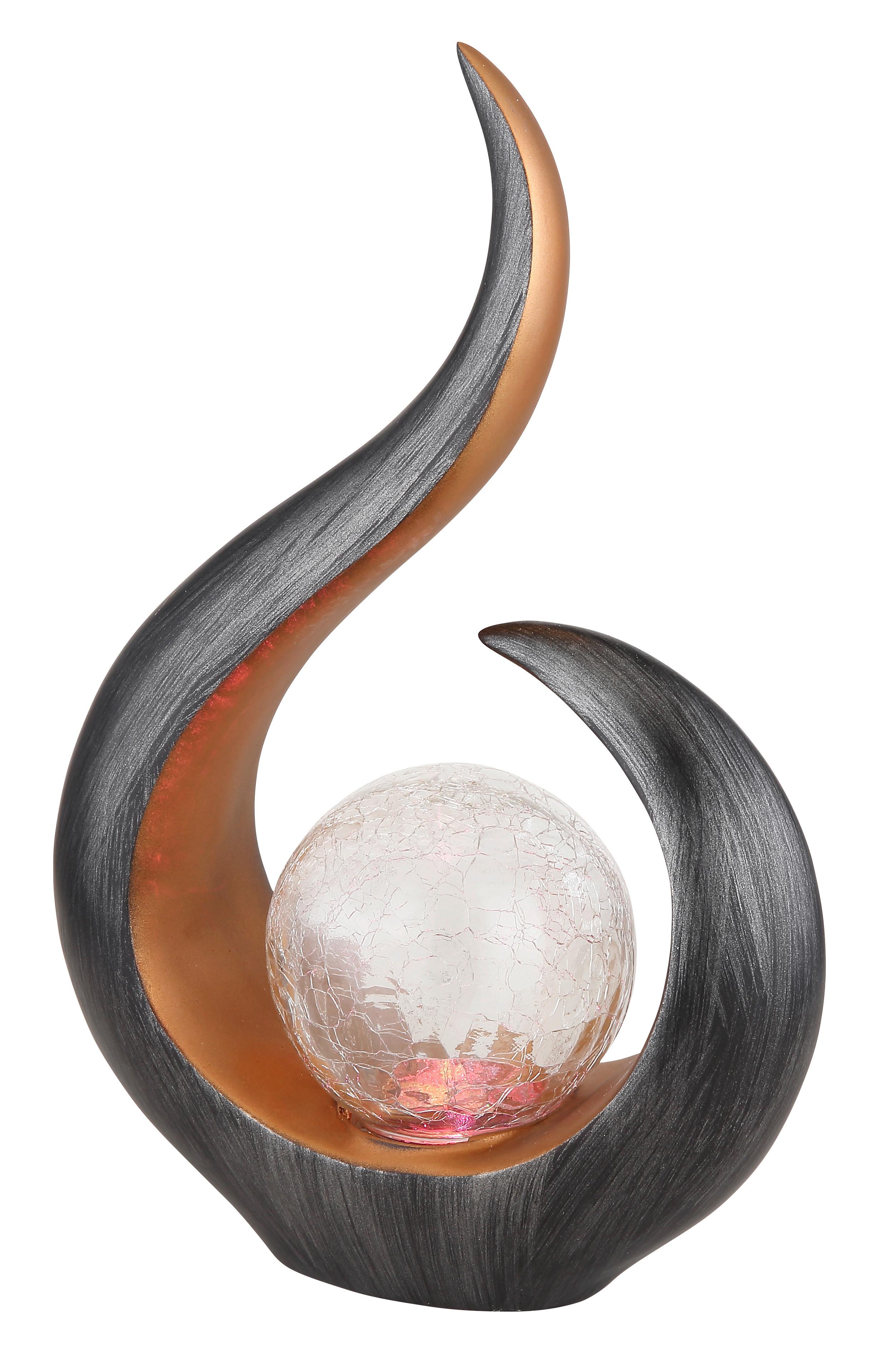 Solarleuchte 36530 - Klar/Goldfarben, Design, Glas/Kunststoff (22,5/10/33,5cm) - Globo