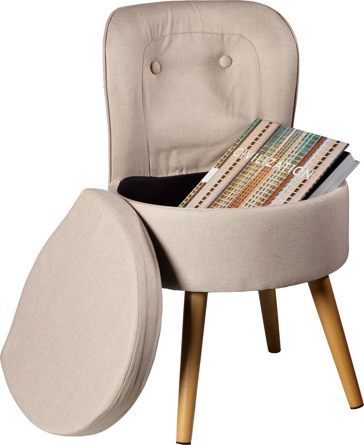 Sessel Vince - Creme/Naturfarben, Design, Textil (42/71/42cm) - Echtwerk
