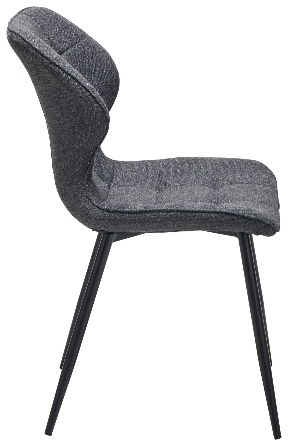 Stuhl Leana - Dunkelgrau/Schwarz, LIFESTYLE, Holz/Textil (47/82/59cm) - Livetastic