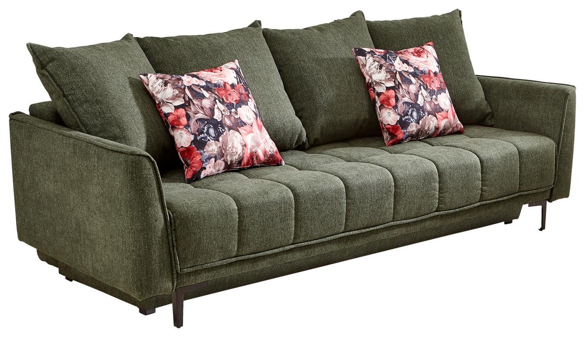 Schlafsofa Level - Schwarz/Grün, Design, Textil (235/70/108cm) - Livetastic