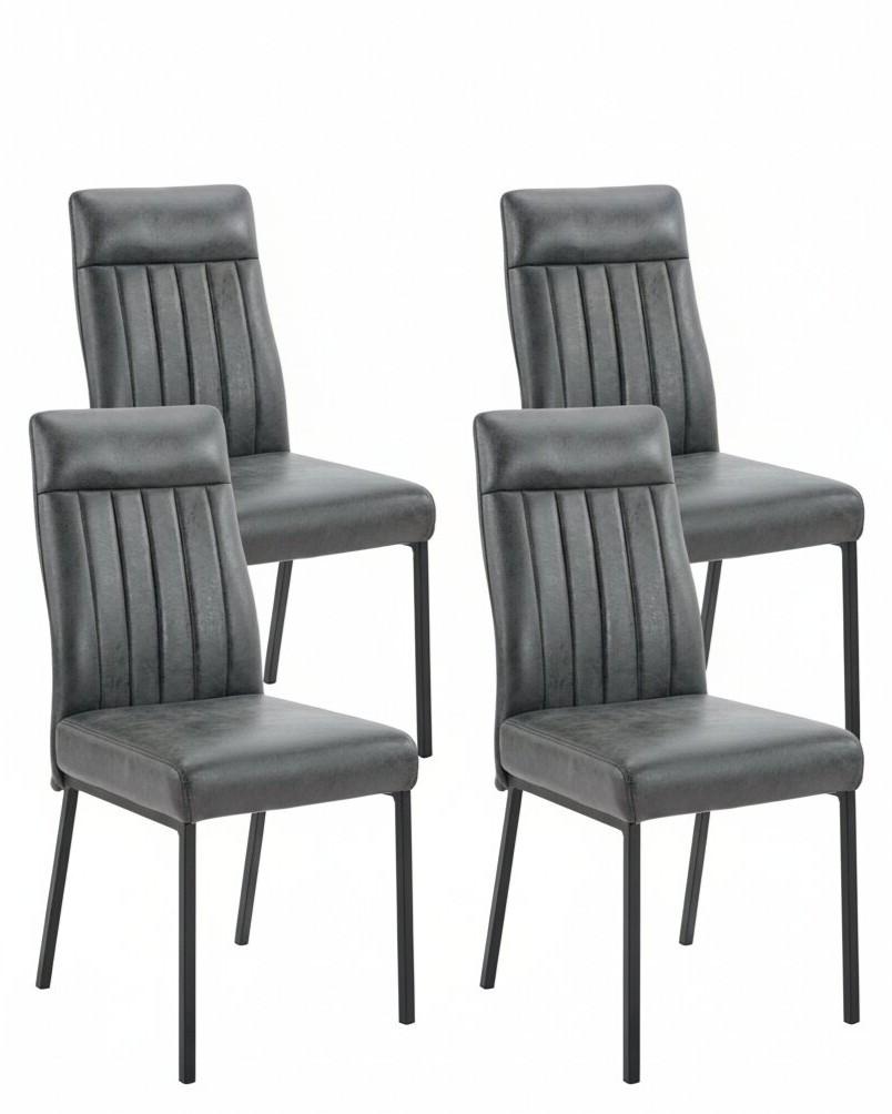 Stuhl-Set Catania II S 4er-Set - Anthrazit/Schwarz, MODERN, Textil/Metall (44/96/62cm) - MID.YOU