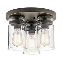 Deckenleuchte Brinley Ø 28,2 Cm, 3-Flammig - Bronzefarben, Design, Glas/Metall (28.2/20.2cm) - Elstead Lighting