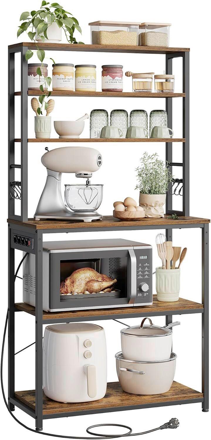 REGÁL RUSTIC HNĚDÝ, KOV ČERNÝ - hnedá/čierna, Modern, kov/kompozitné drevo (80/167/40cm) - MID.YOU