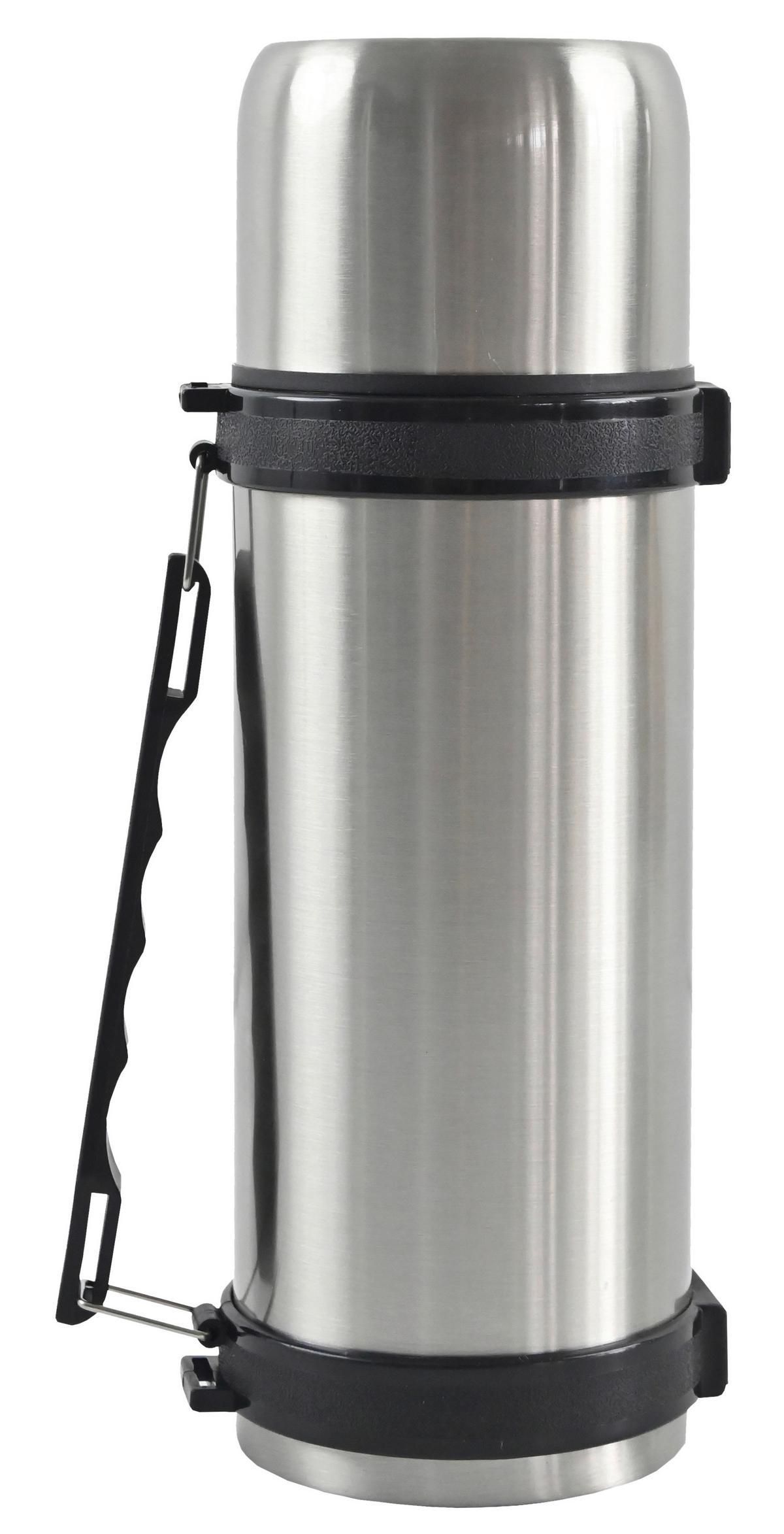 ISOLIERFLASCHE TONI - Edelstahlfarben/Schwarz, Basics, Kunststoff/Metall (9/28cm) - Luca Bessoni