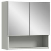 Spiegelschrank Copa 2-Türig BxHxT: 55x55x17 cm - Grau, MODERN, Glas/Holzwerkstoff (55/55/17cm) - MID.YOU