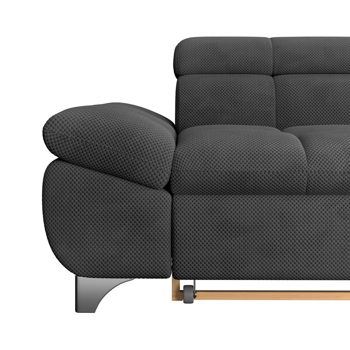 Ecksofa Gemini Schwarz, B: 312cm - Chromfarben/Anthrazit, KONVENTIONELL, Textil (312/234cm)