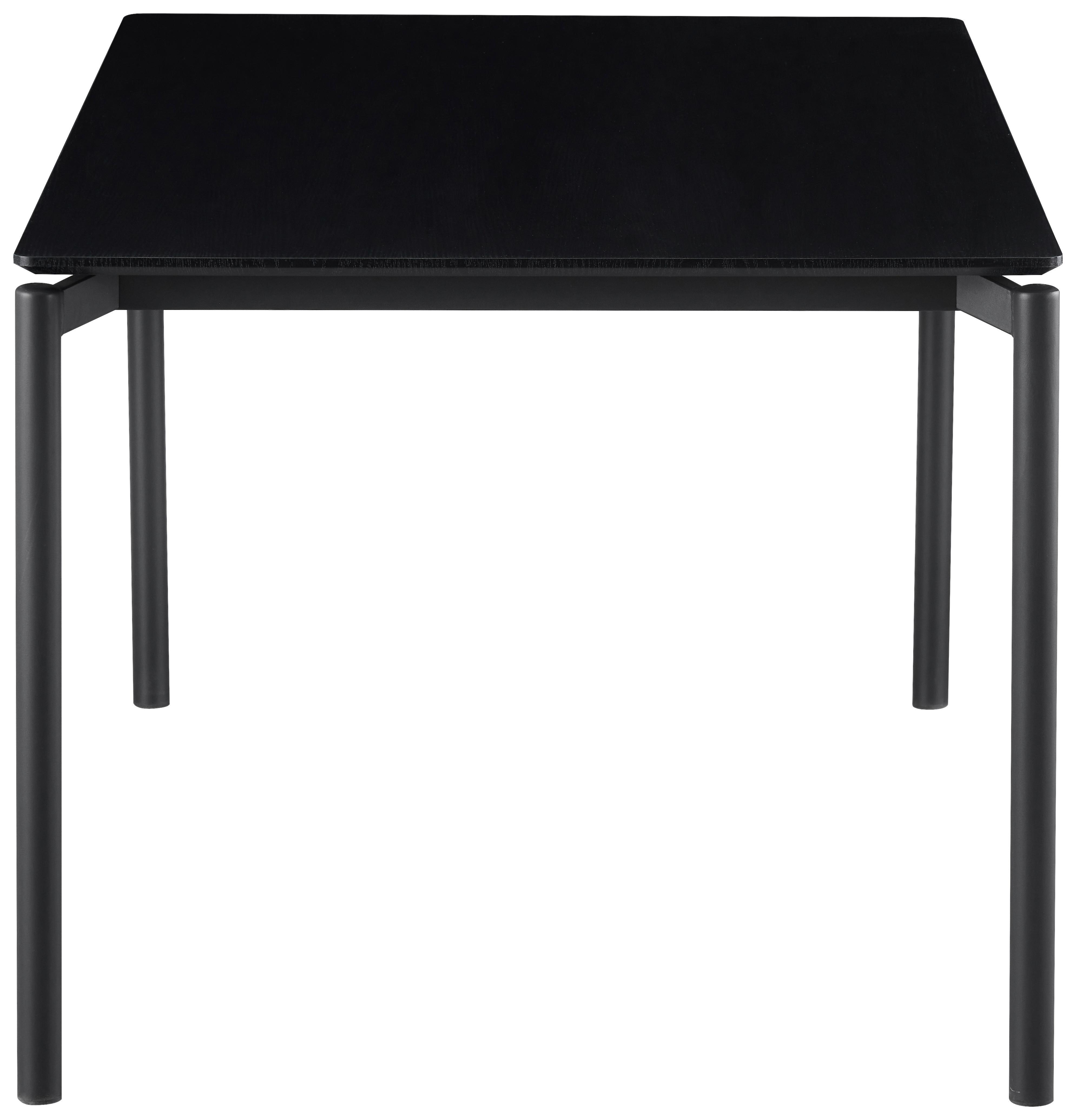 Esstisch Lean Mdf Schwarz, B: 160 cm - Schwarz, KONVENTIONELL, Holzwerkstoff/Metall (160/76/90cm) - P & B