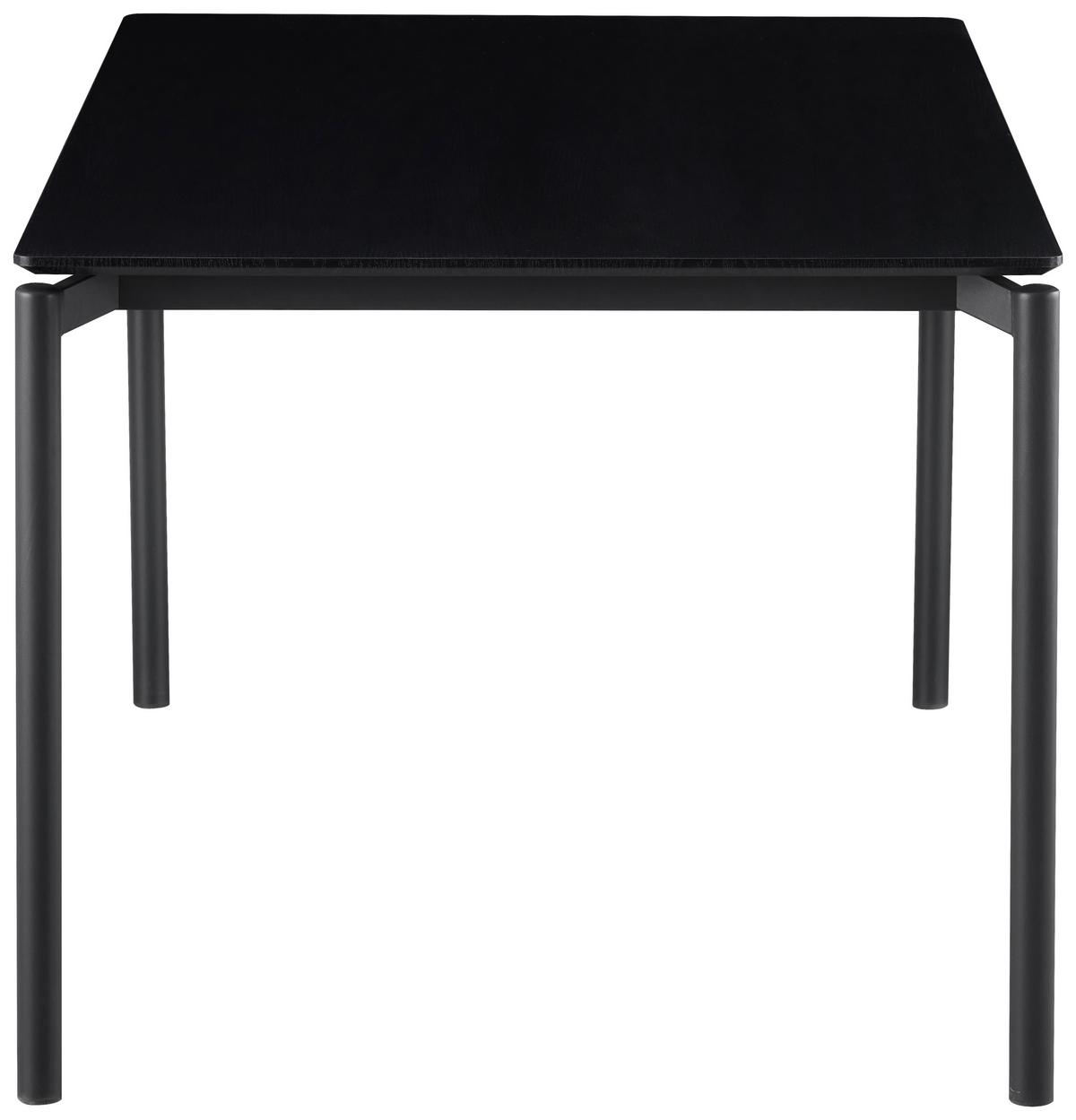 Esstisch Lean Mdf Schwarz, B: 160 cm - Schwarz, KONVENTIONELL, Holzwerkstoff/Metall (160/76/90cm) - P & B
