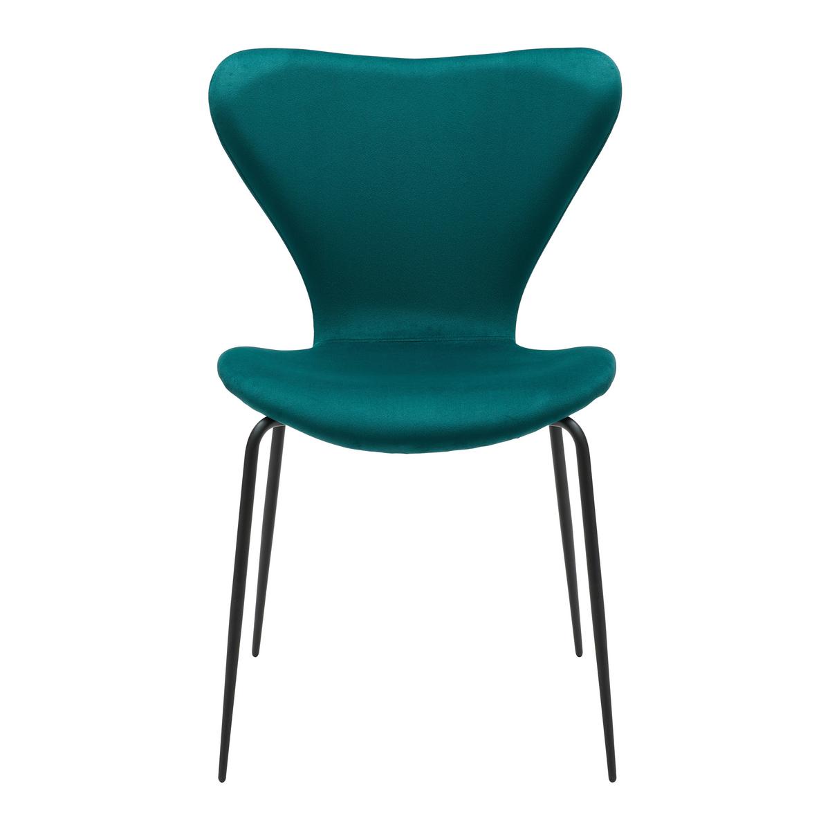 Jídelní židle ALICIA petrolejová - petrolej/černá, Moderní, kov/dřevo (53/82,5/53cm) - Bessagi Home