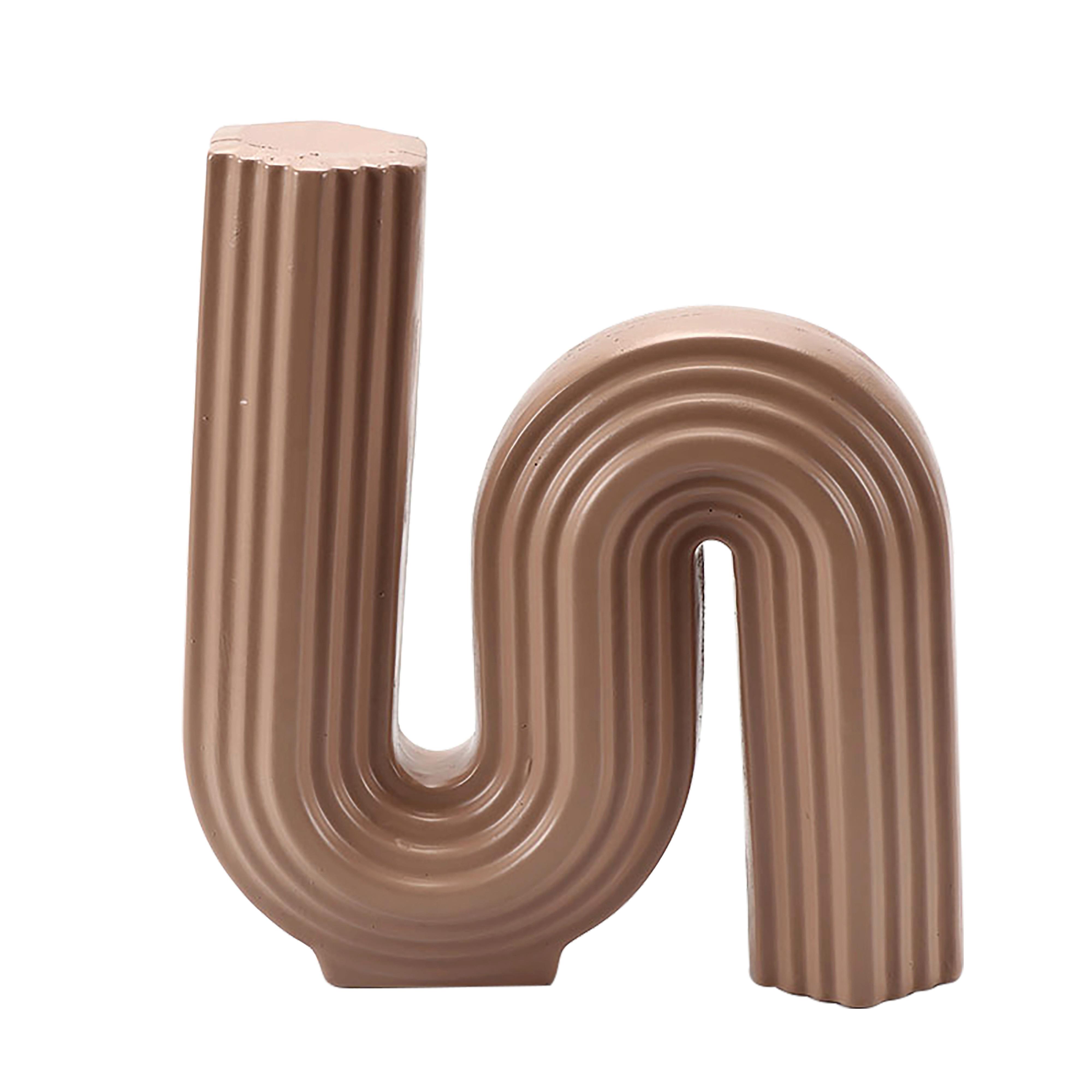 Dekroační Předmět Line, 24/26cm - béžová, plast (24/26/7cm) - Modern Living
