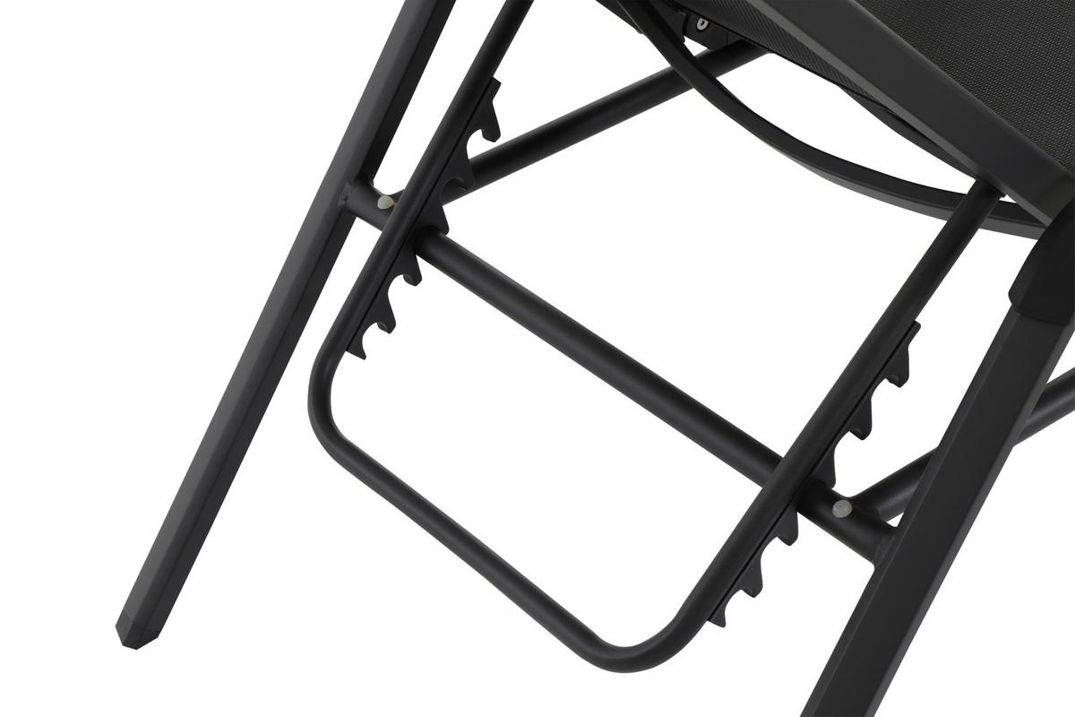 Gartenliege Tesoro Aluminium/ Netzgewebe Verstellbar - Anthrazit/Schwarz, KONVENTIONELL, Textil/Metall (70/108/195cm) - Siena Garden
