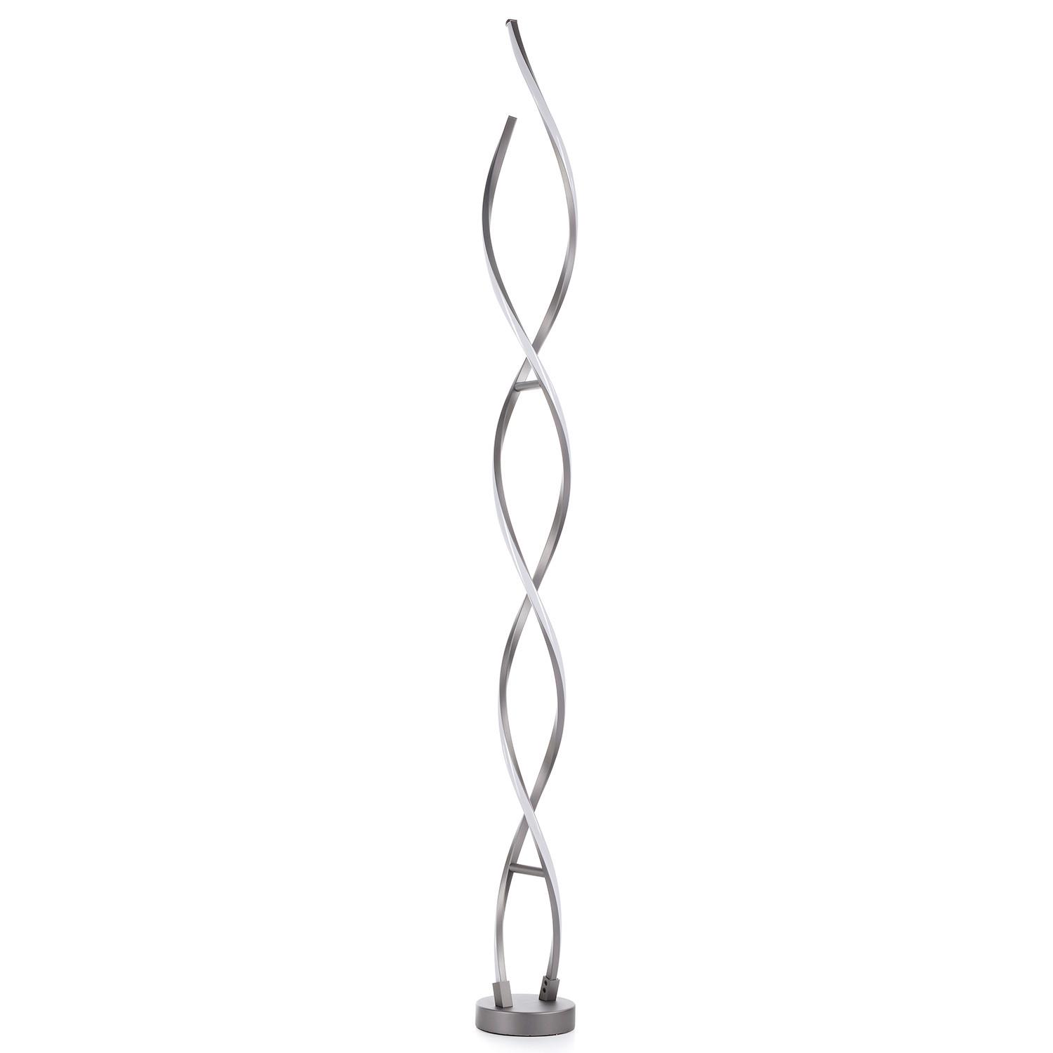 LED-Stehleuchte Dna Titanfarben L: 15 cm - Titanfarben/Schwarz, Design, Kunststoff/Metall (15/15/150cm)