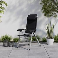 ZAHRADNÍ ŽIDLE GERI - černá/barvy stříbra, Basics, kov/textil (74/117/60cm)