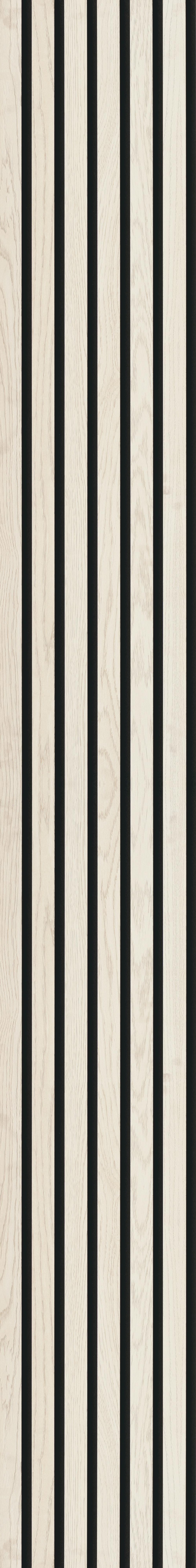 Akustikpaneel Eiche Weiss - Weiß, KONVENTIONELL, Holzwerkstoff/Kunststoff (250/30/1.1cm) - Novel