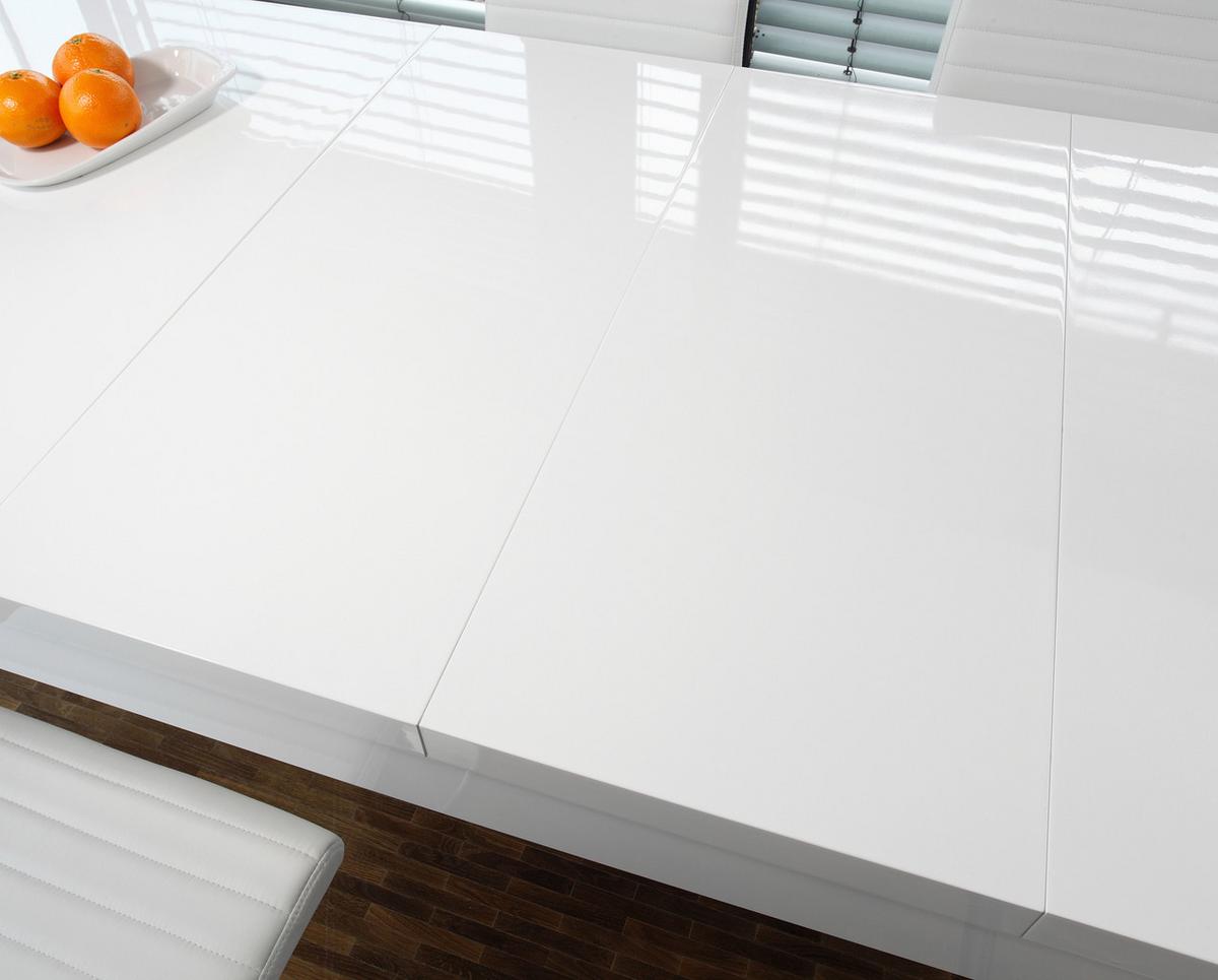 Esstisch Weiß B: 180-260 Cm - Weiß Hochglanz, MODERN, Holzwerkstoff (180-260/90/75cm) - Livetastic