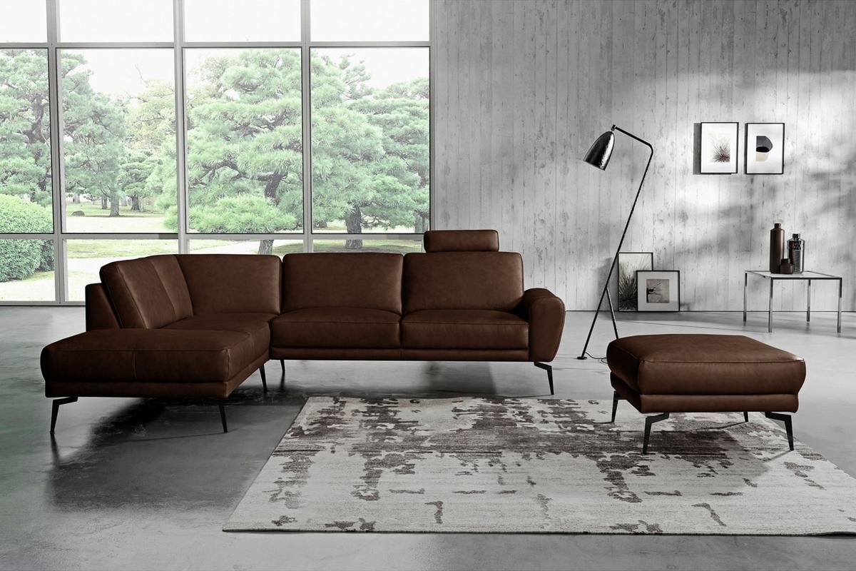 Kopfstütze Spring, Dunkelbraunb: 52 cm - Dunkelbraun, Design, Leder (52/17/14cm) - Livetastic