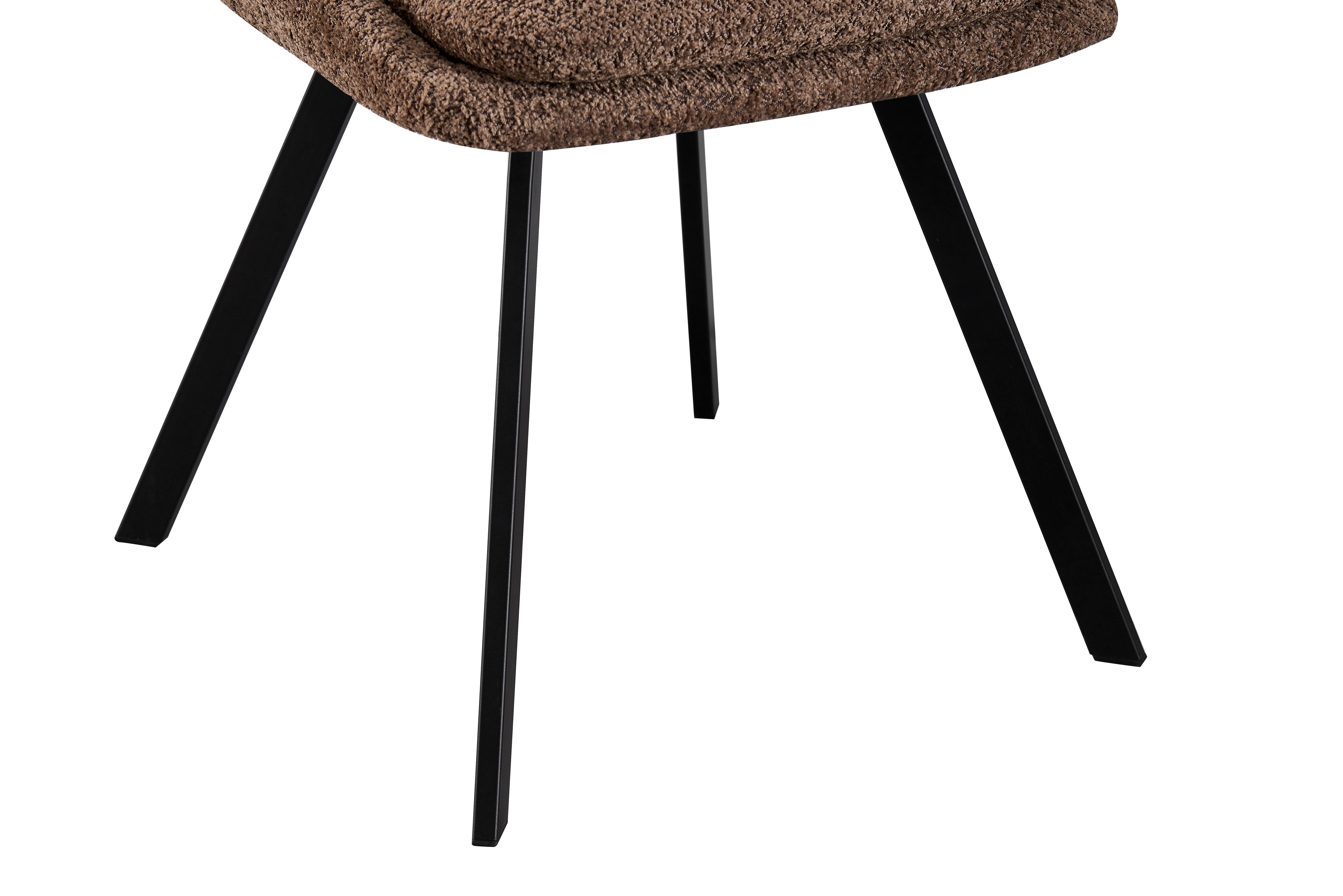 Esszimmerstuhl Cindy Braun Echtholz Beine - Schwarz/Braun, MODERN, Holz/Textil (46/85,5/58cm) - MID.YOU
