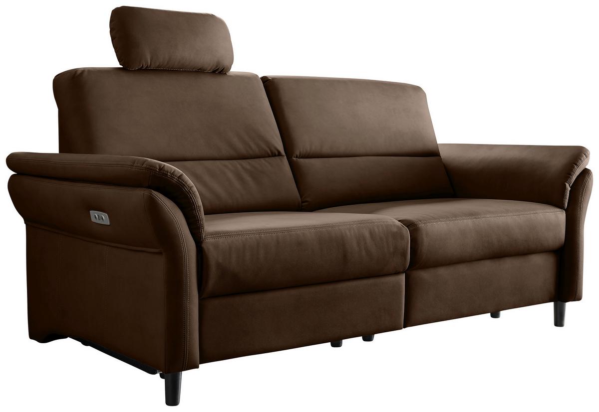 3-Sitzer-Sofa Cavoli, Braun L B: 192 cm - Schwarz/Braun, MODERN, Textil (192/90/89cm) - Livetastic