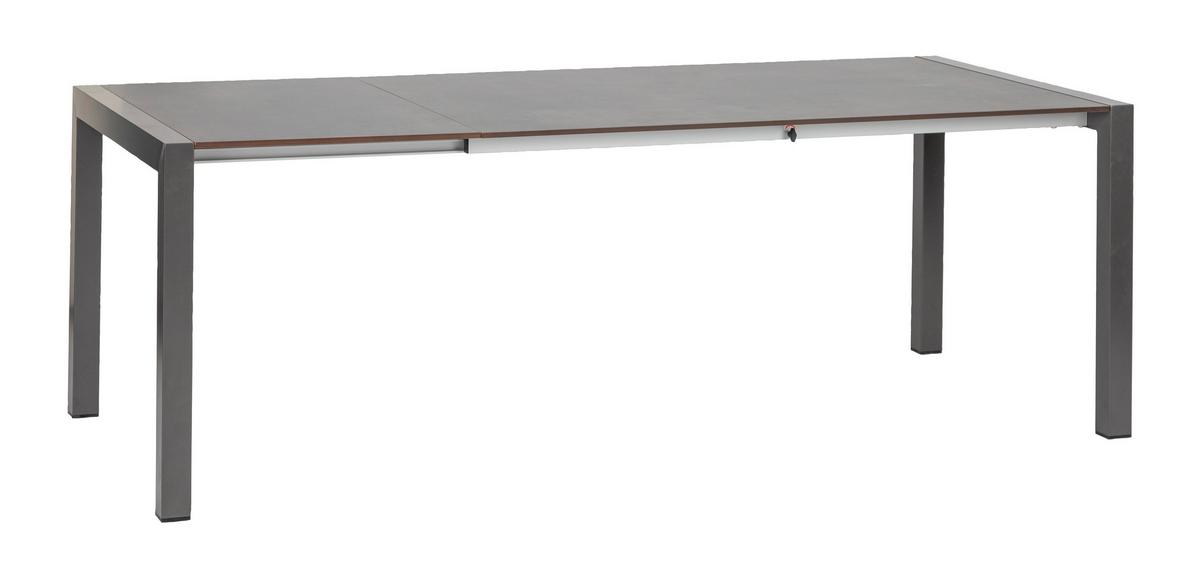 Gartenset 5-Tlg. Metall/Textil /Kunststoff/Holzwerkstoff - Dunkelgrau/Anthrazit, Basics, Holzwerkstoff/Kunststoff (180+68/98/74cm) - Acamp