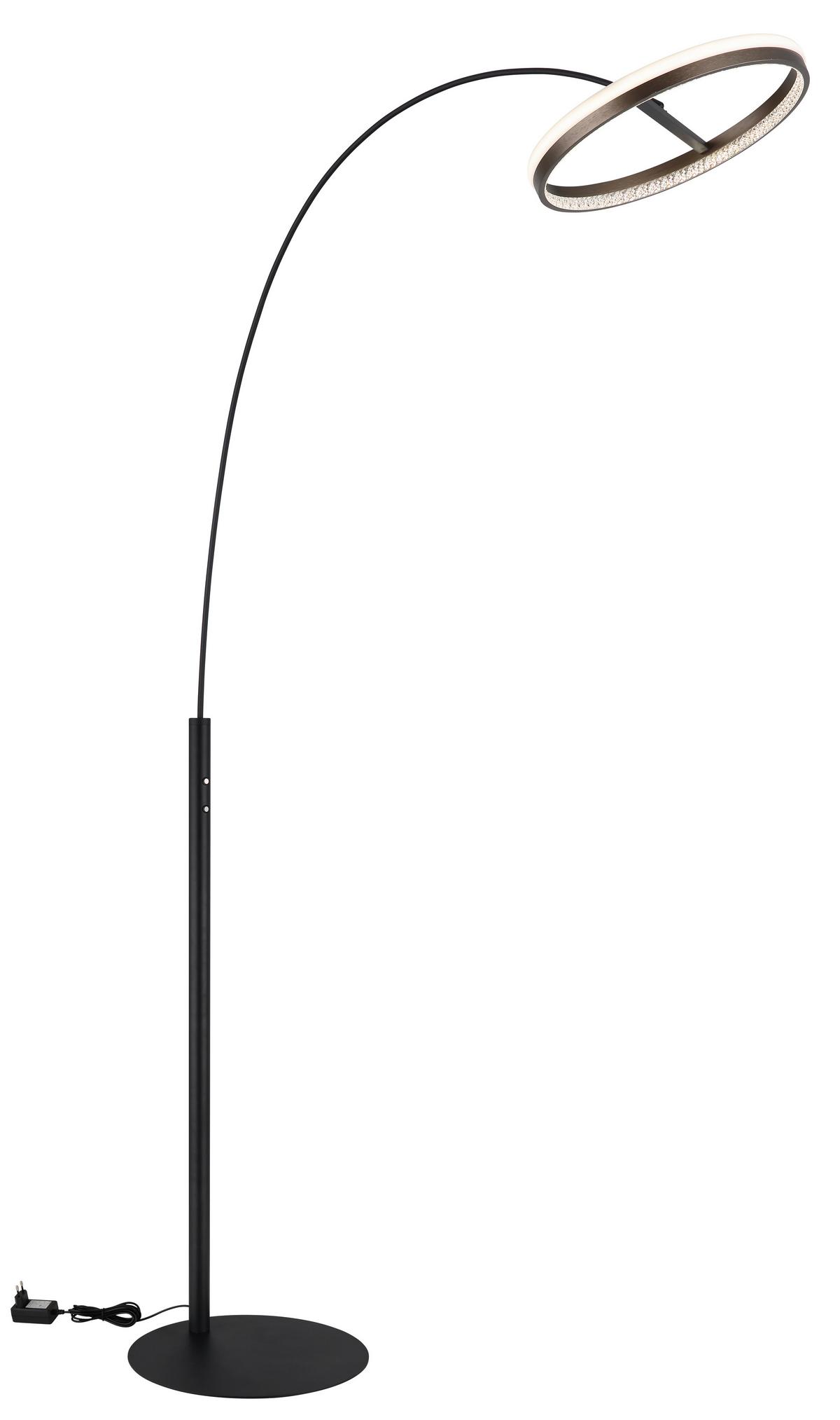 LED-Stehleuchte 67179s Della - Klar/Dunkelgrau, Design, Kunststoff/Metall (92,5/39,5/190,4cm) - Globo