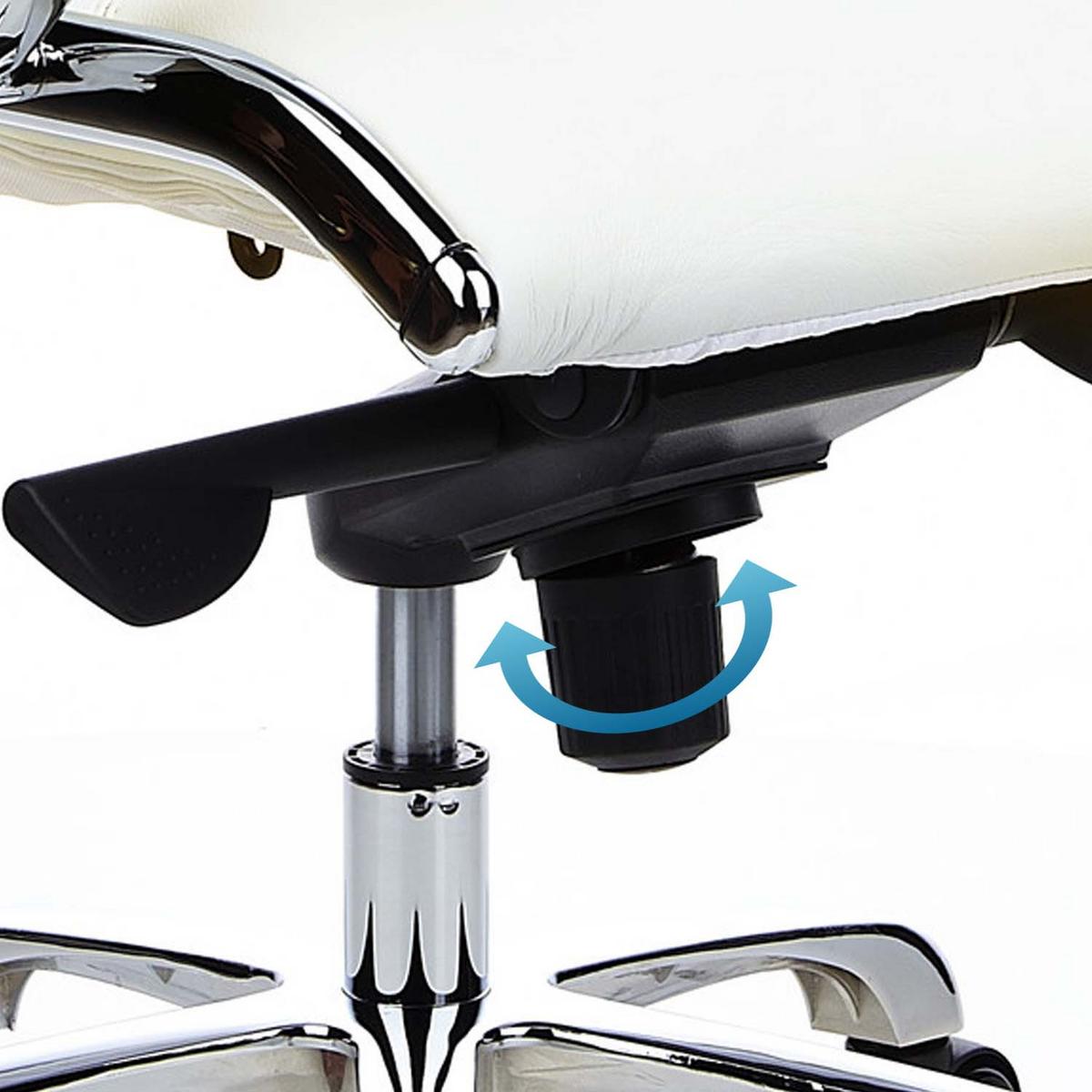 Drehstuhl Parma 10 Cremefarben - Chromfarben/Creme, MODERN, Leder/Kunststoff (60/111/50cm) - MID.YOU