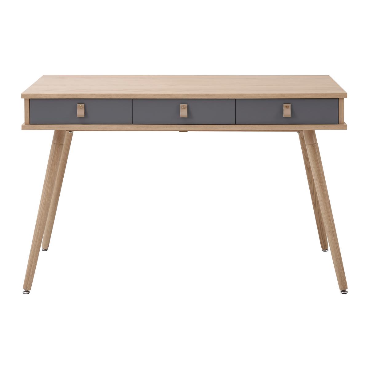 Psací stůl LENA přírodní barvy/šedá - šedá/přírodní barvy, Moderní, dřevo/kompozitní dřevo (120/75/60cm) - Bessagi Home